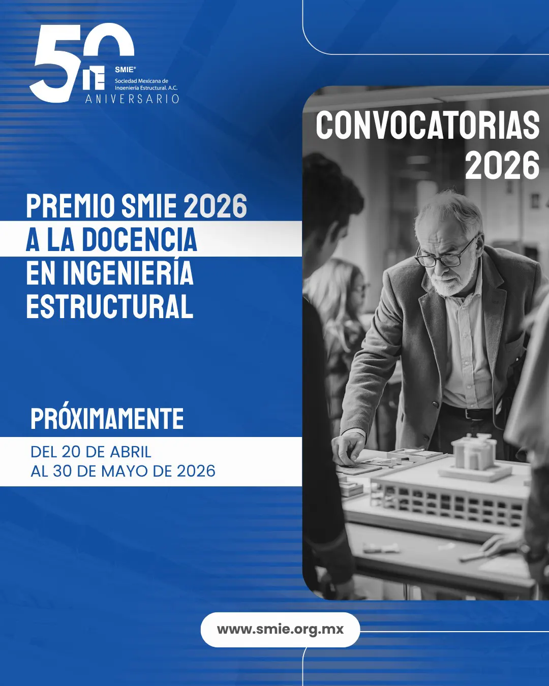 Convocatoria Premio SMIE 2026 a la Docencia en Ingeniería Estructural