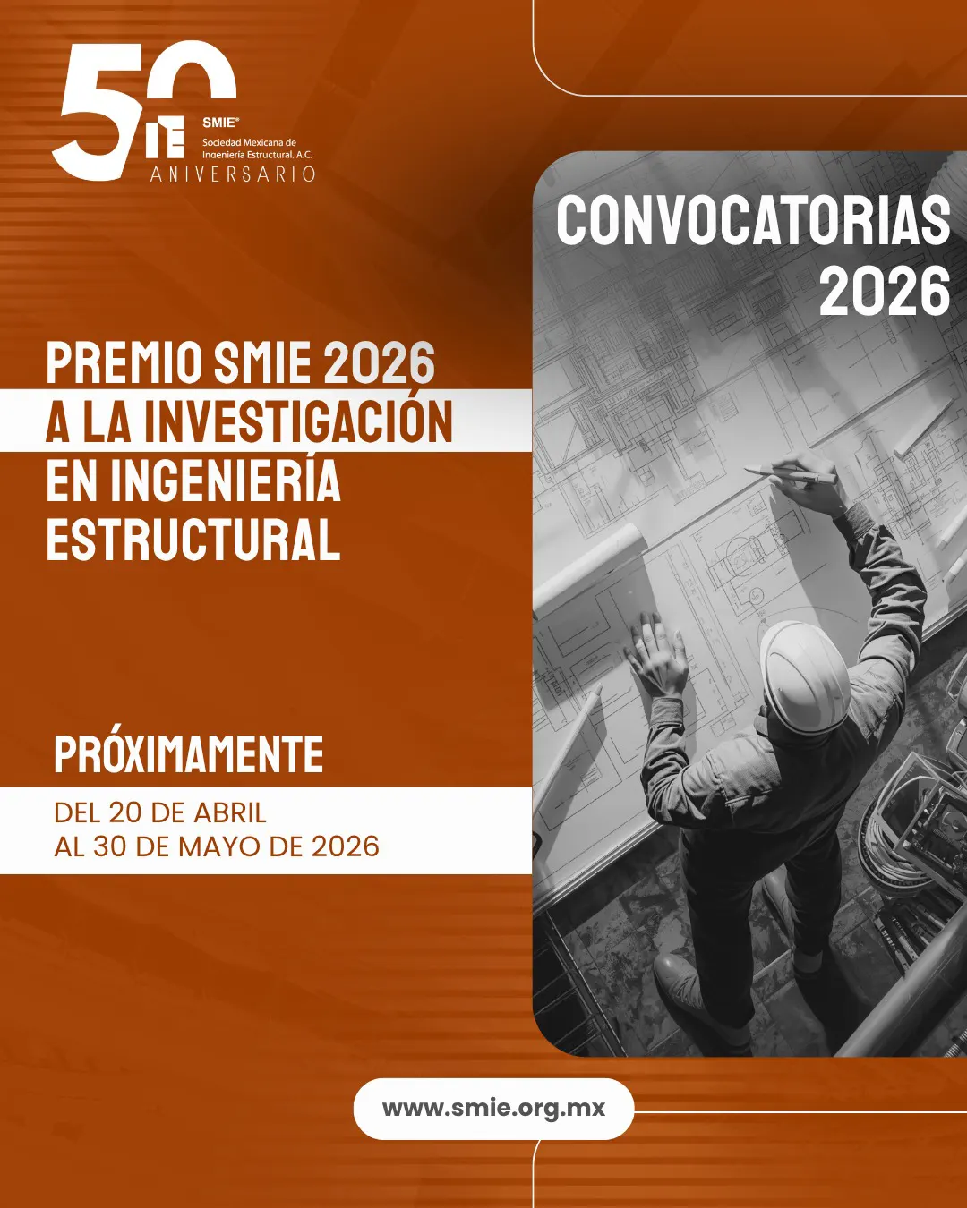 Convocatoria Premio SMIE 2026 a la Investigación en Ingeniería Estructual