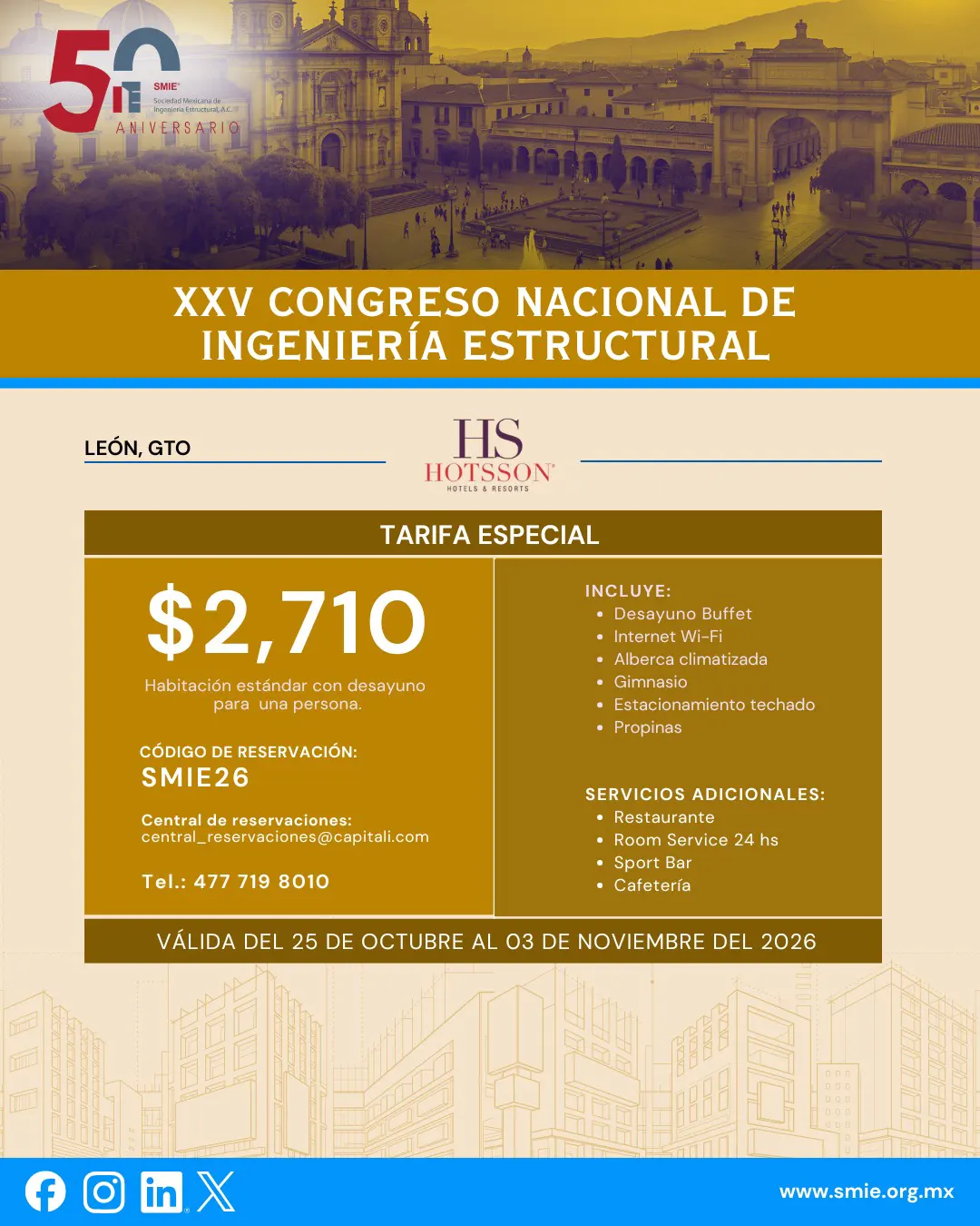 Hotel CNIE 2026, León Guanajuato